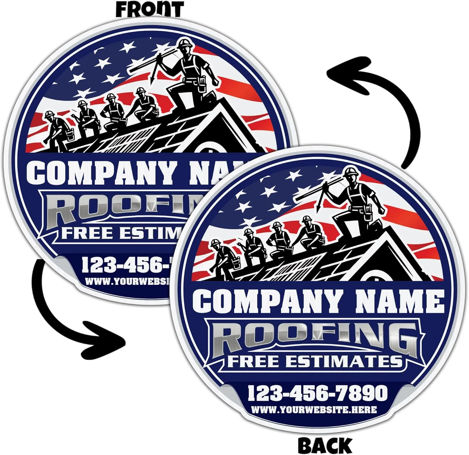 Custom Roofing Company Yard Signs | 10-Pack | 20 EZ Stakes Included - Image 2