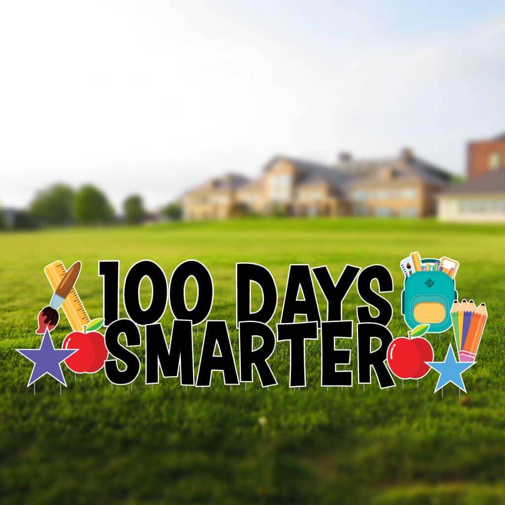 100 Days Smarter School Yard Card Signs, 21 pc Set