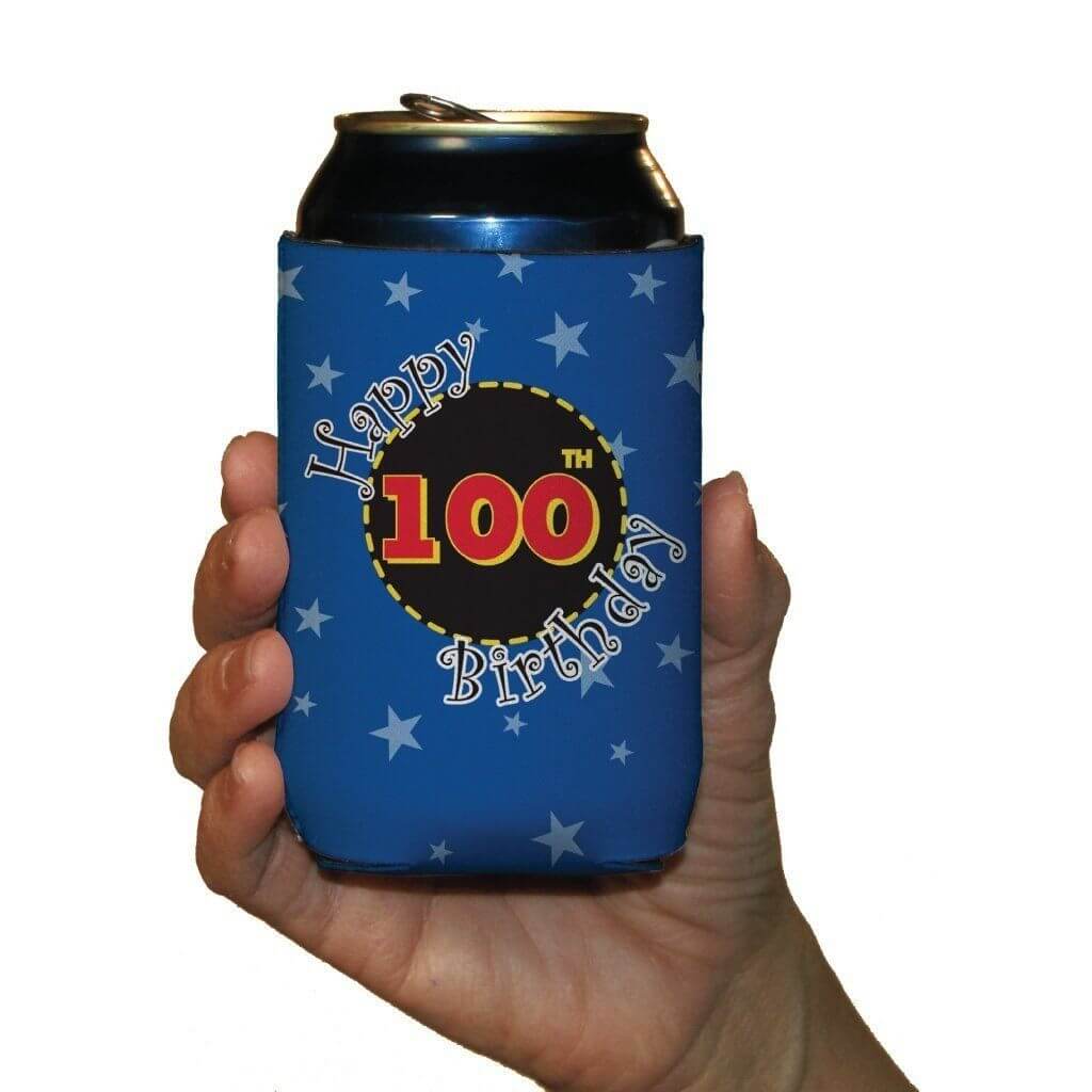 100th Birthday Party Can Cooler Set - Image 3