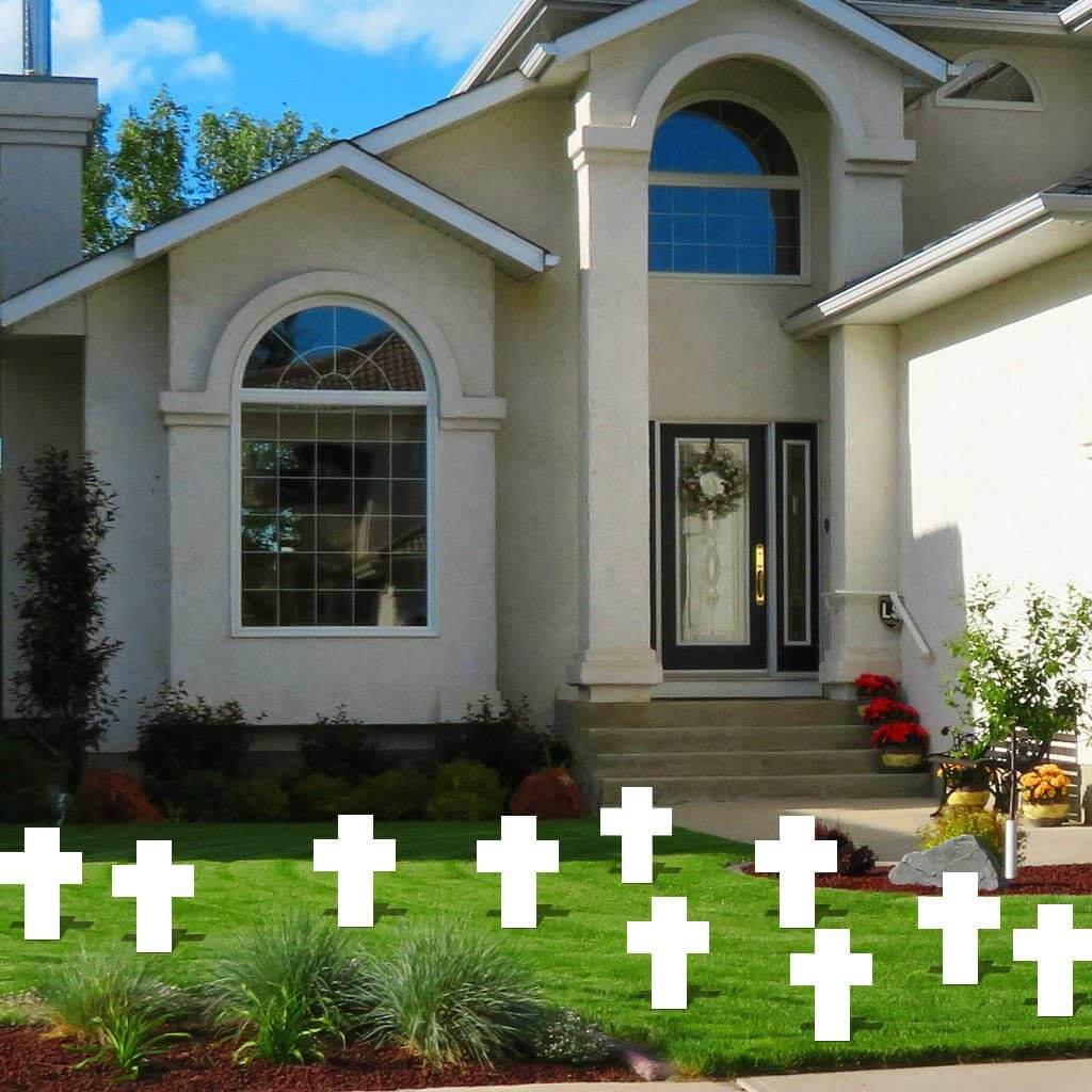 16"x22" Blank White Lawn Cross Yard Signs