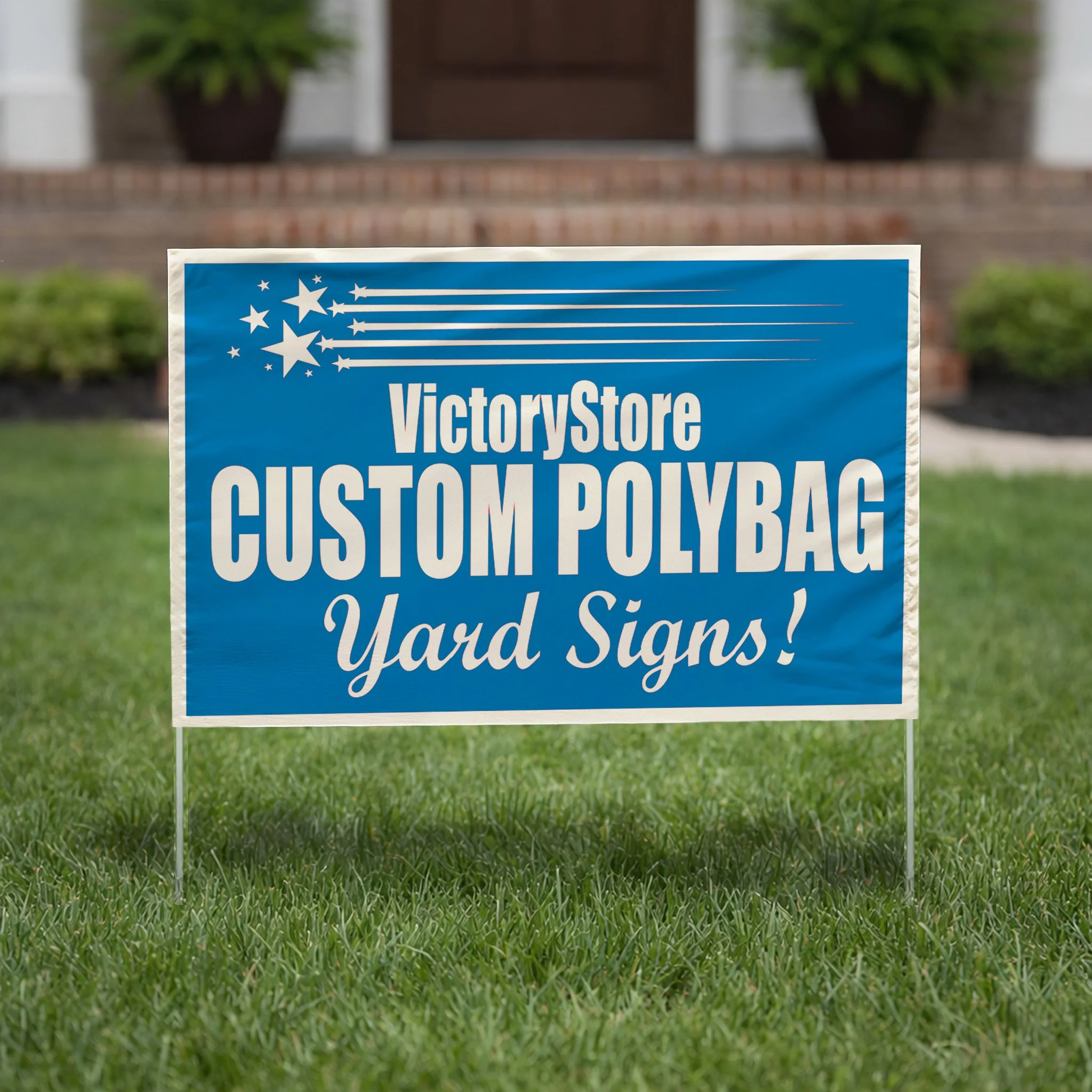 16"x26" Polybag Yard Signs with Wire U Frame