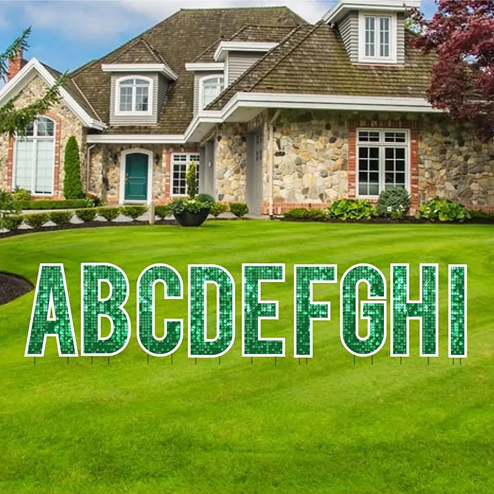 18" Alphabet Yard Card Letters | Bebas Font | Disco Sparkle | 26 pc Set - Image 17