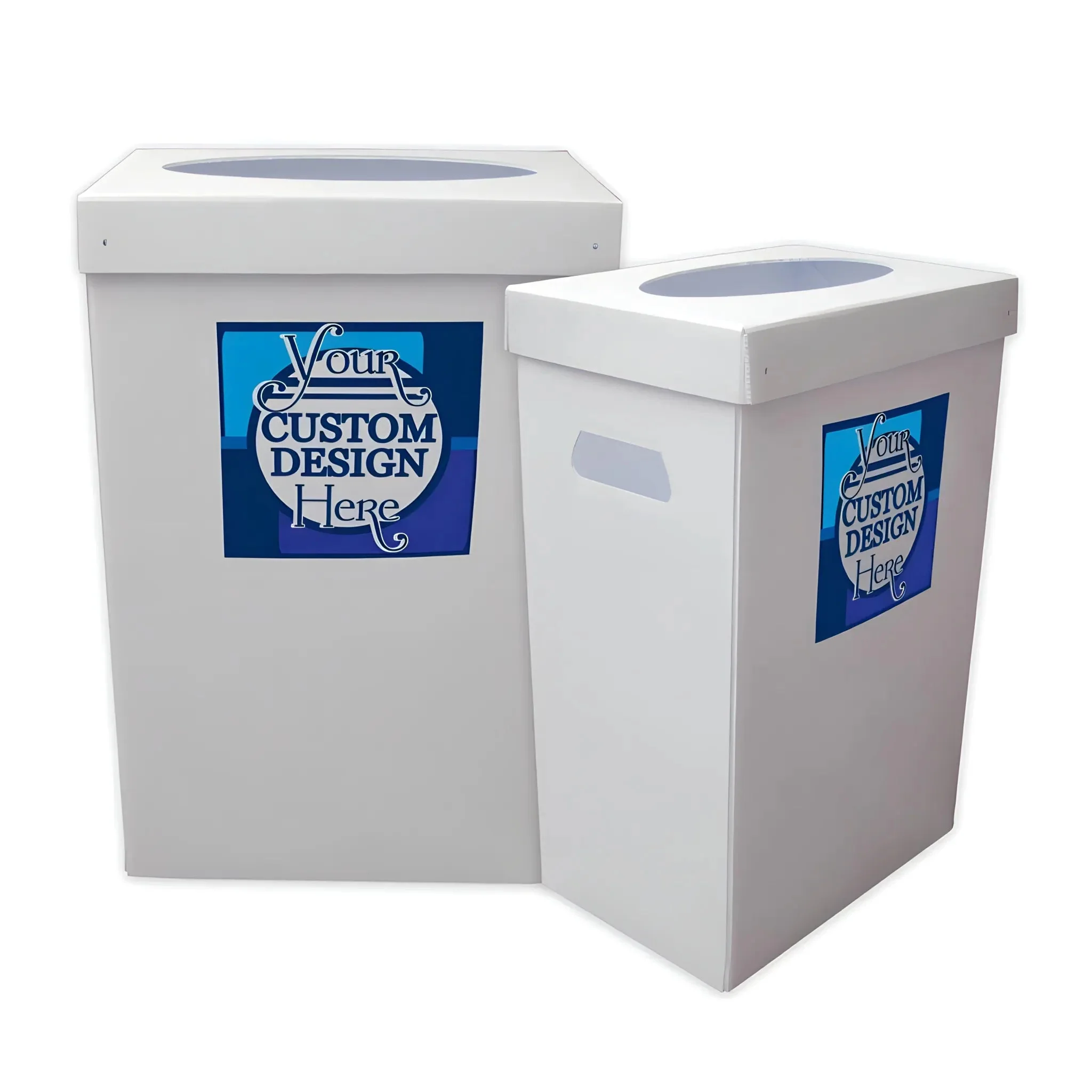 22.3 Gallon Custom Disposable Recyclable Corrugated Plastic Trash Can - Image 3
