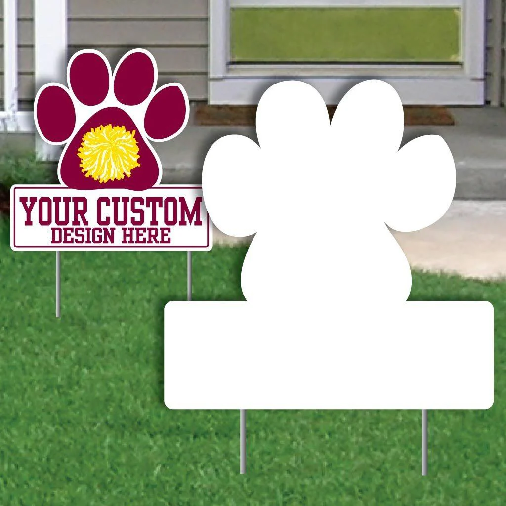 22" Pawprint with Rectangle Corrugated Plastic Yard Sign Blank - Image 5