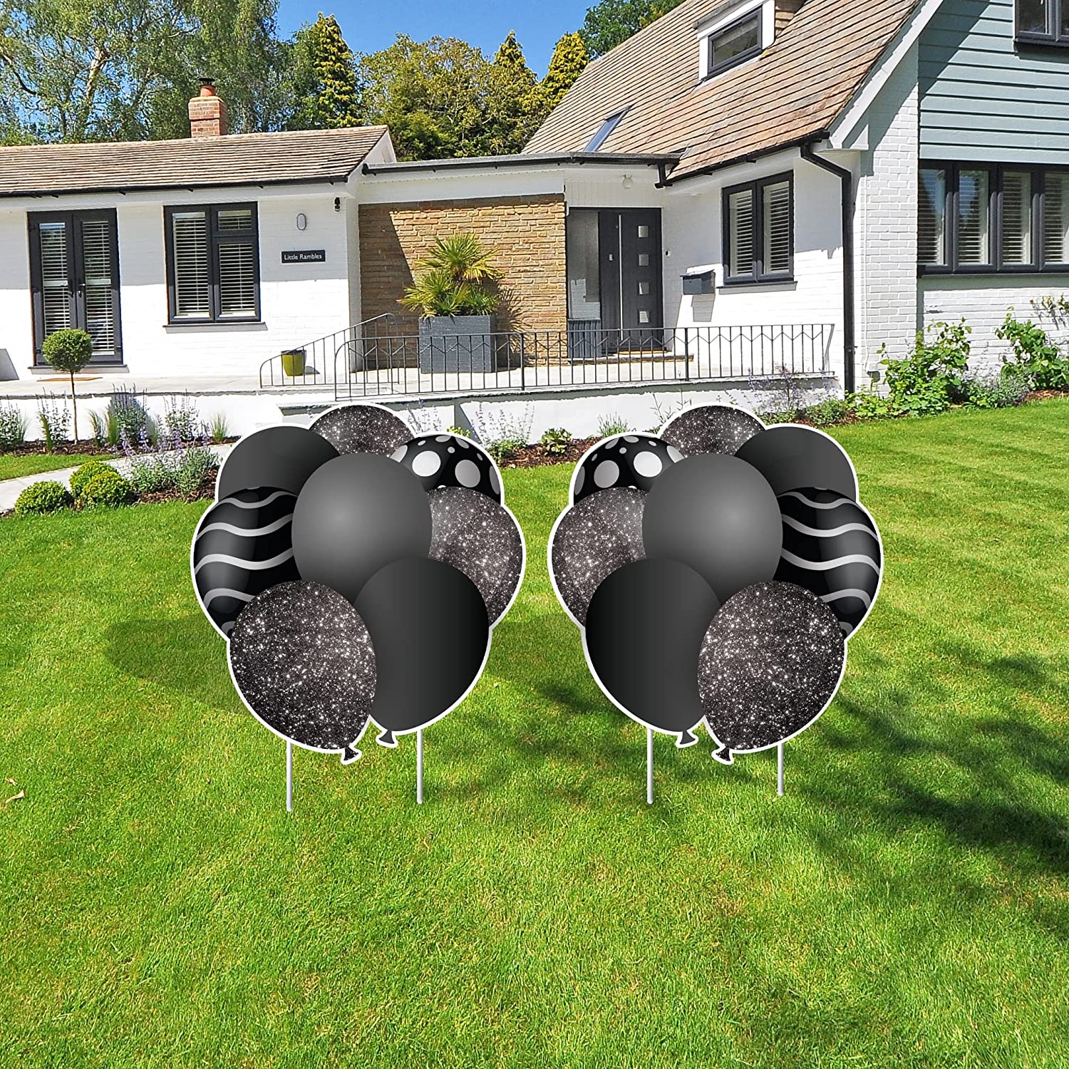 23.5" Black Balloon Bouquets EZ Filler Yard Cards Set