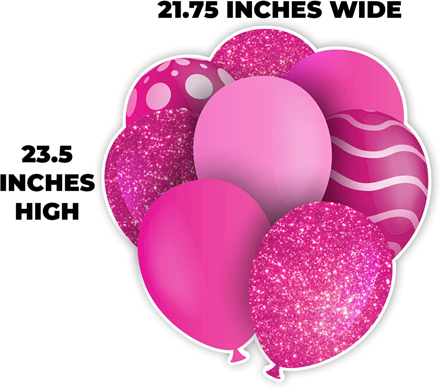 23.5" Rhodamine Red Balloon Bouquets EZ Filler Yard Cards Set - Image 4