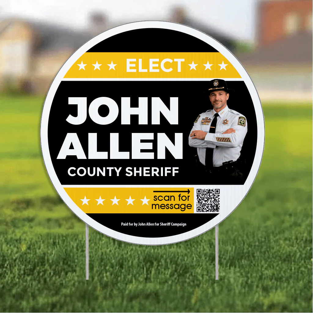 23.5" Sheriff Round Yard Sign, Two-Sided, Includes 24" EZ Stakes - Image 12