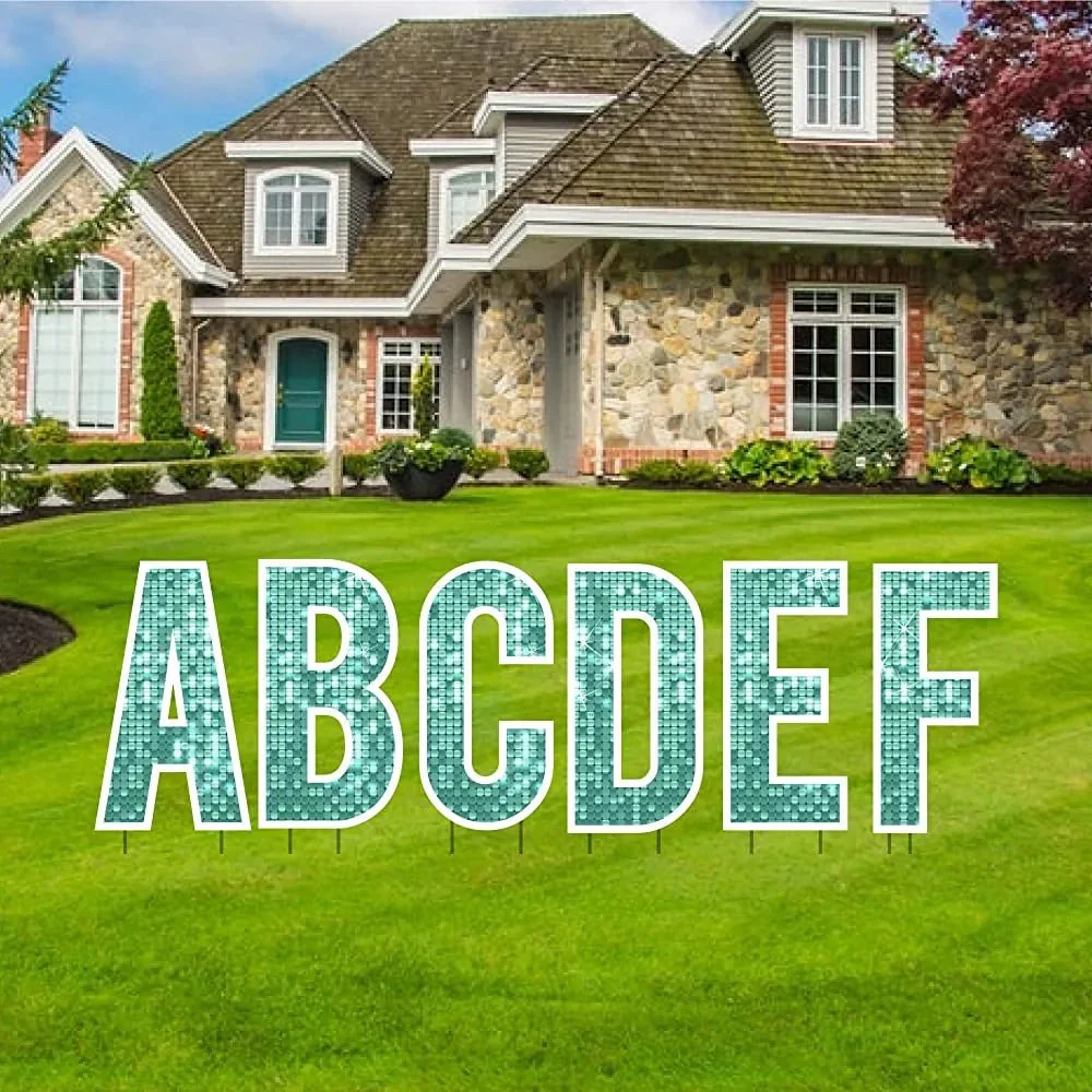 22.75" Alphabet Yard Card Letters | Bebas Font | Disco Sparkle | 26 pc Set - Image 10