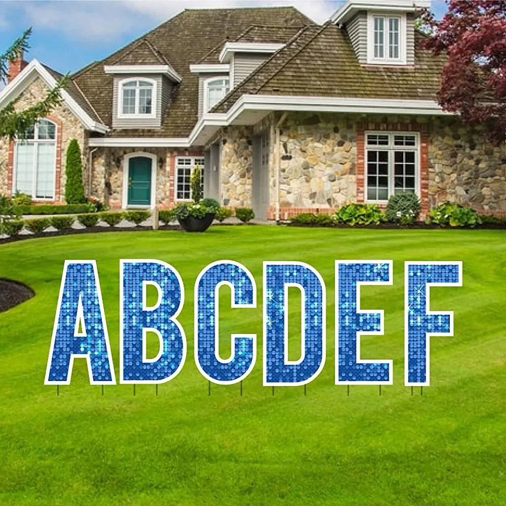 22.75" Alphabet Yard Card Letters | Bebas Font | Disco Sparkle | 26 pc Set - Image 13