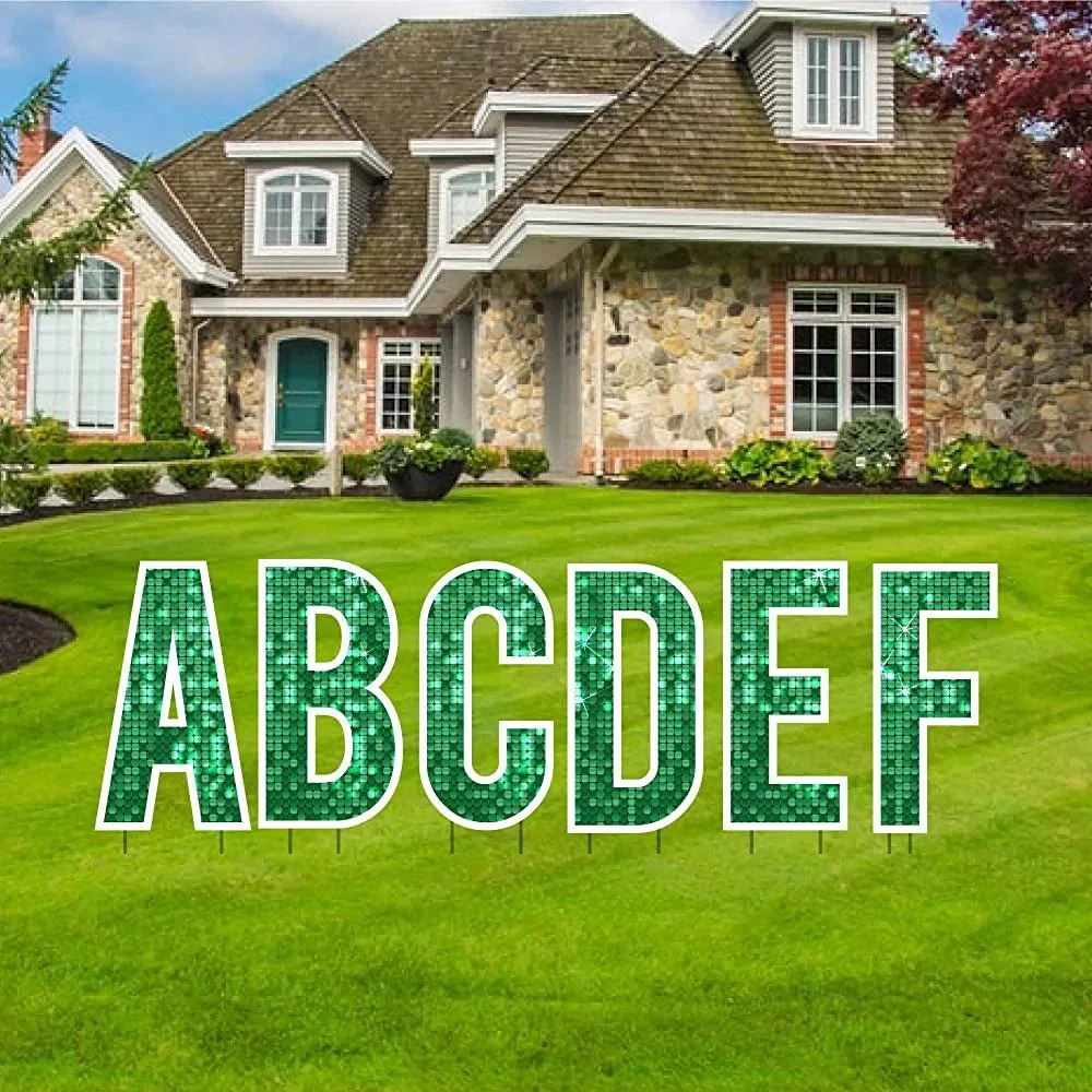 22.75" Alphabet Yard Card Letters | Bebas Font | Disco Sparkle | 26 pc Set - Image 19