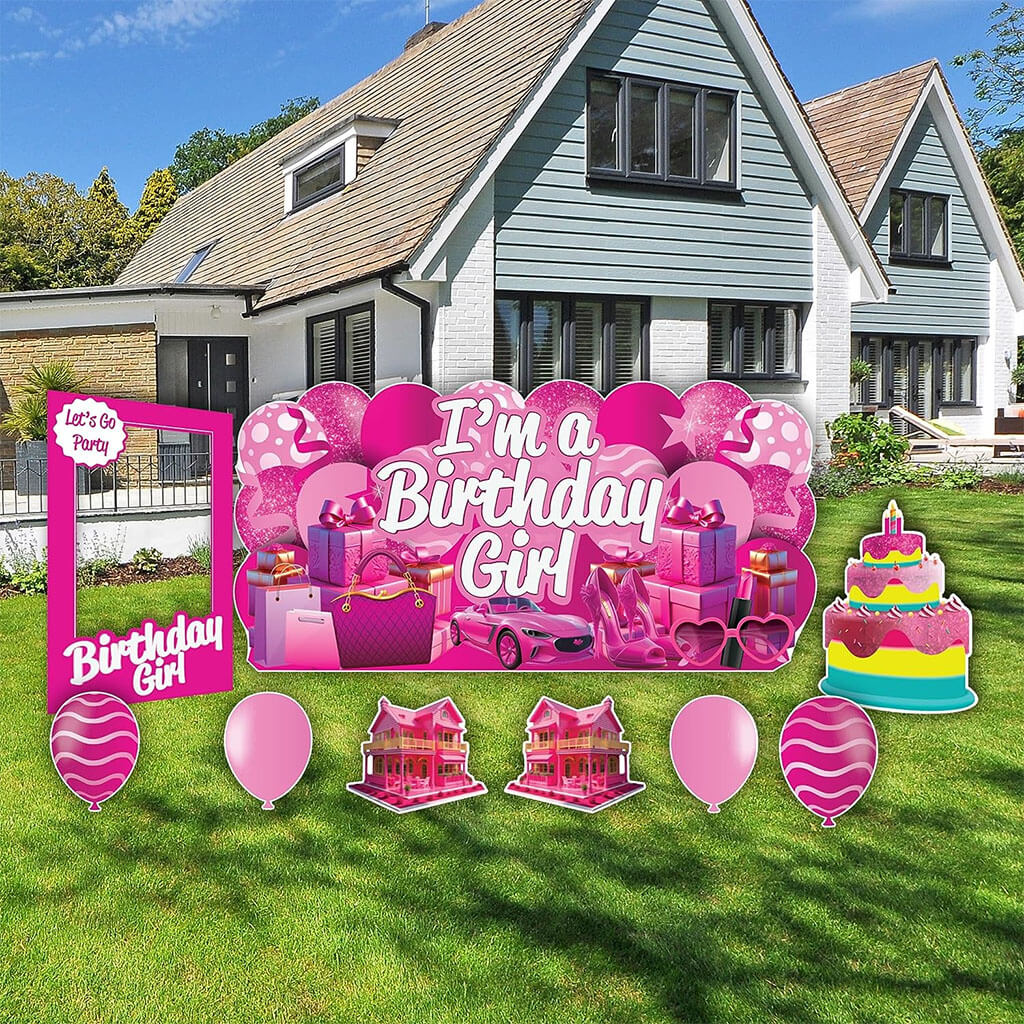I'm A Birthday Girl Yard Sign Kit - Oversized 36x72 Inch