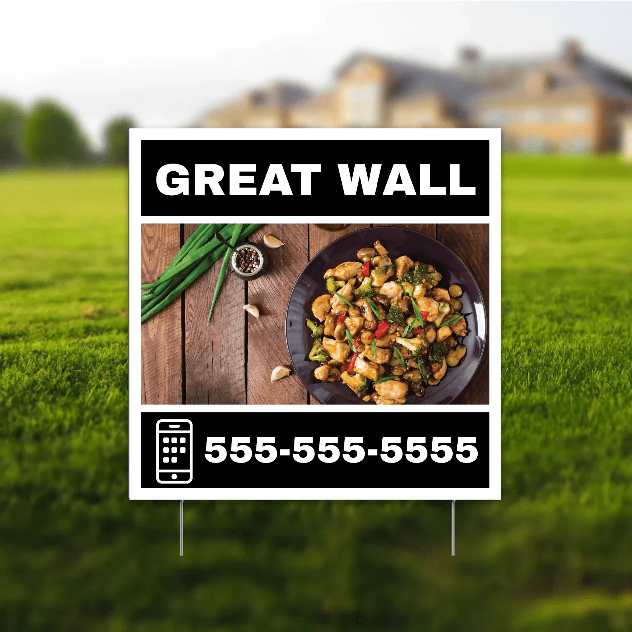 2'x2' Asian Restaurant Yard Sign, Two-Sided