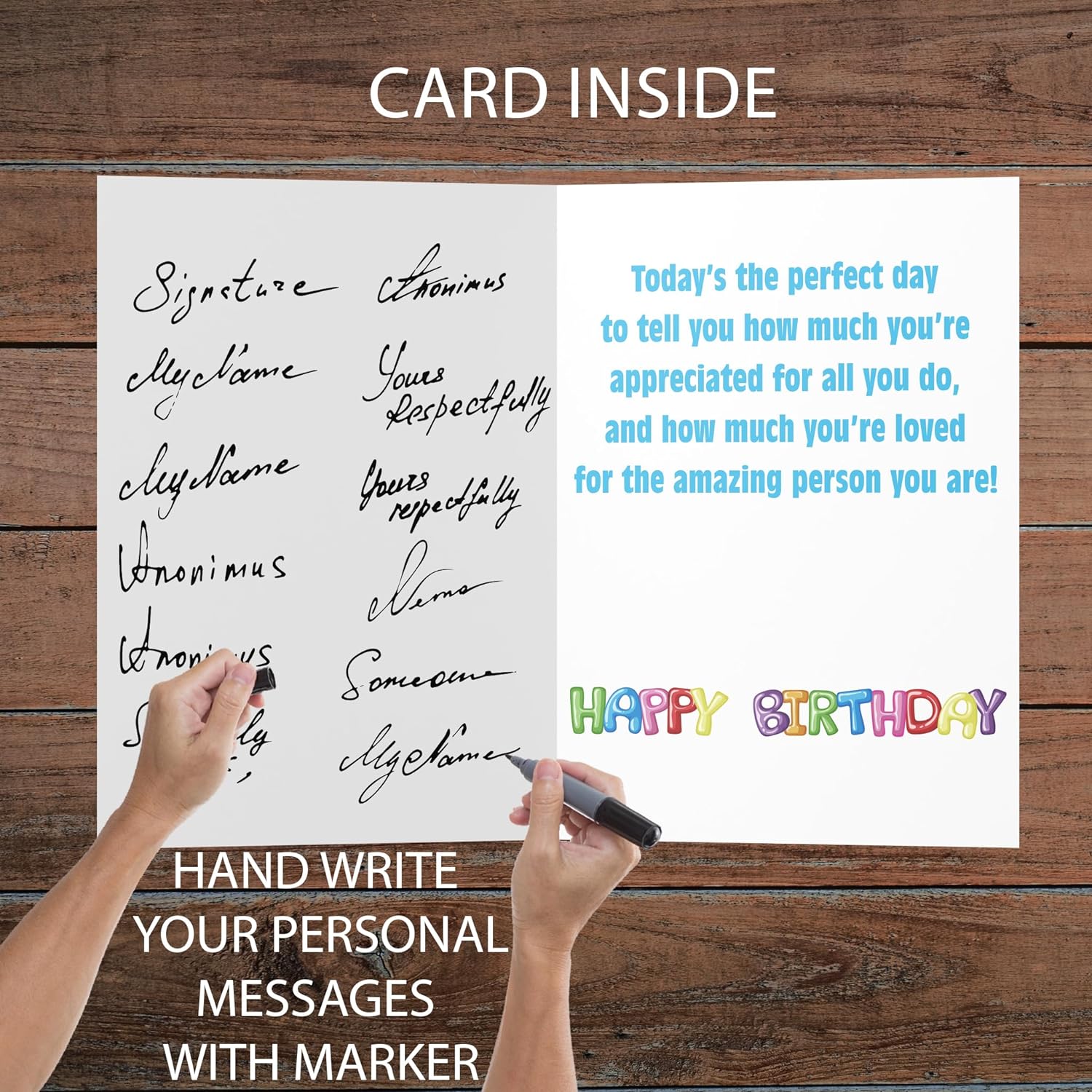 Jumbo 3-Foot Birthday Card (Balloon Letters) 2 feet x 3 feet card with envelope - Image 2
