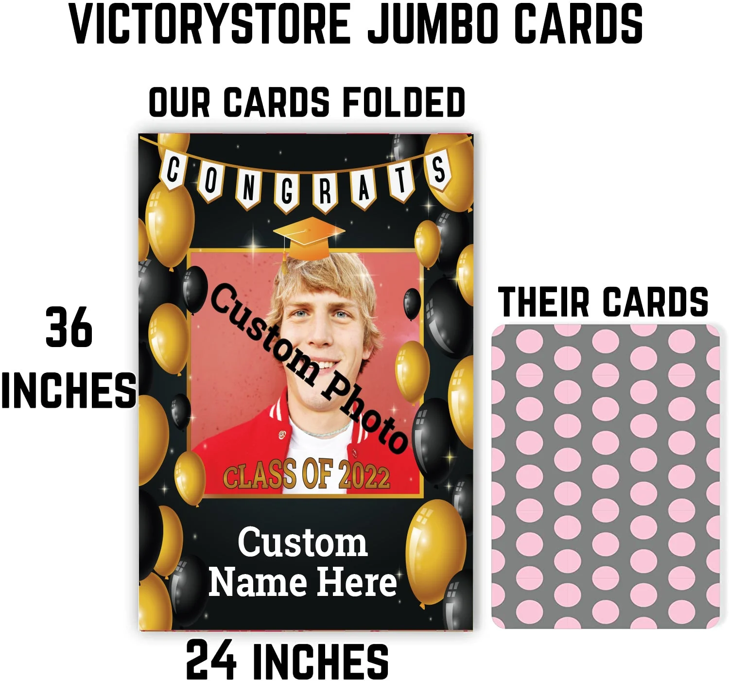 2'x3' Giant Congrats Graduate Photo Frame Greeting Card - Image 3