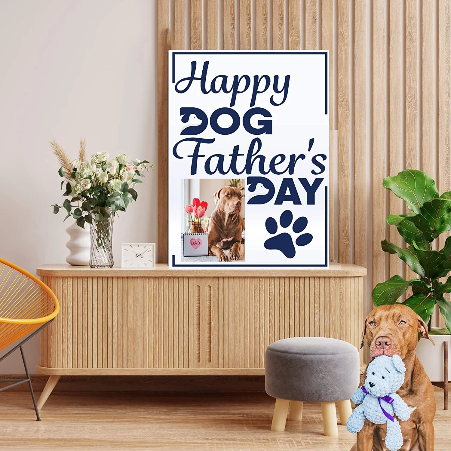 3' Custom Happy Dog Dad Father's Day Card - Image 2