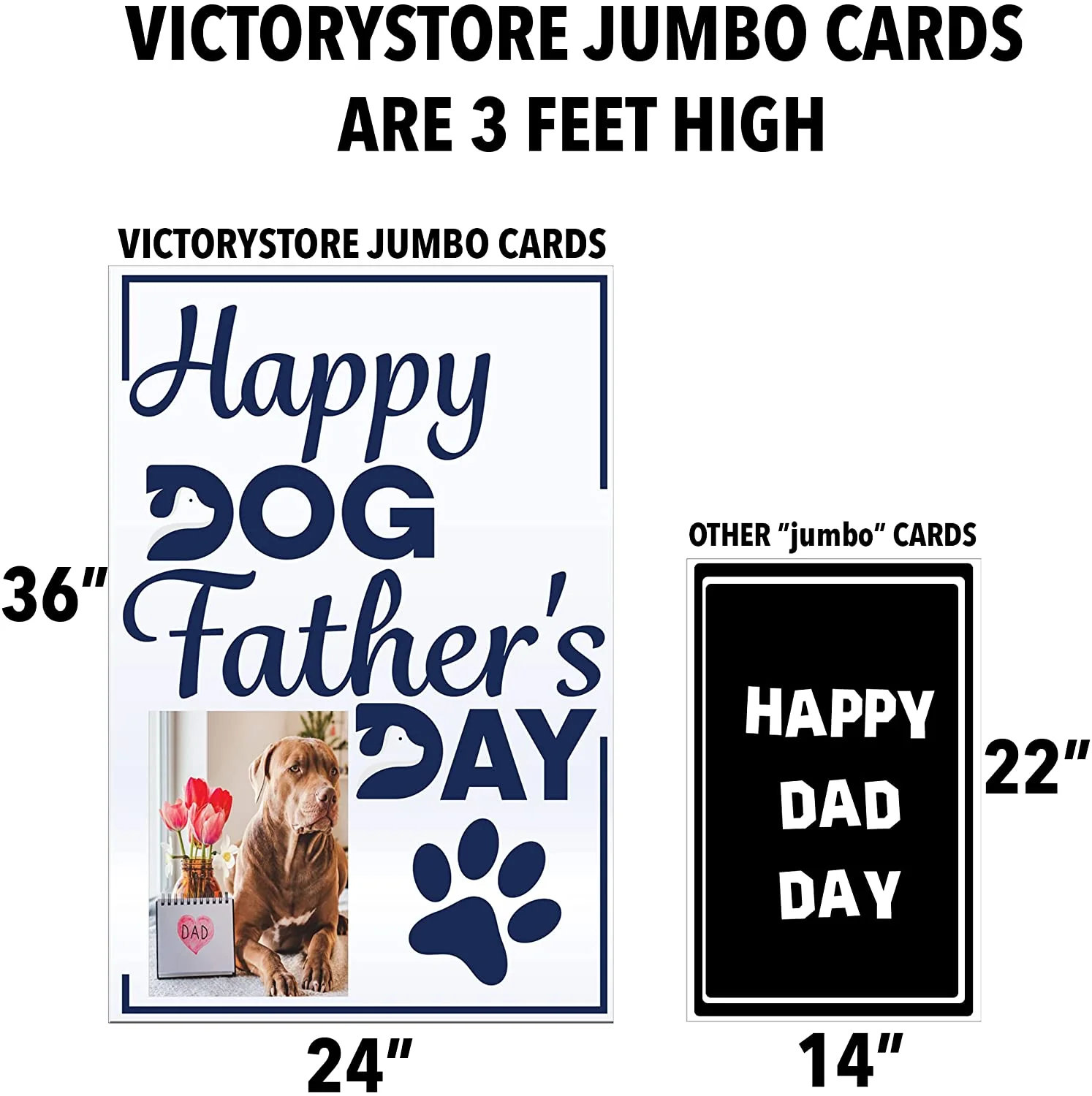 3' Custom Happy Dog Dad Father's Day Card - Image 4