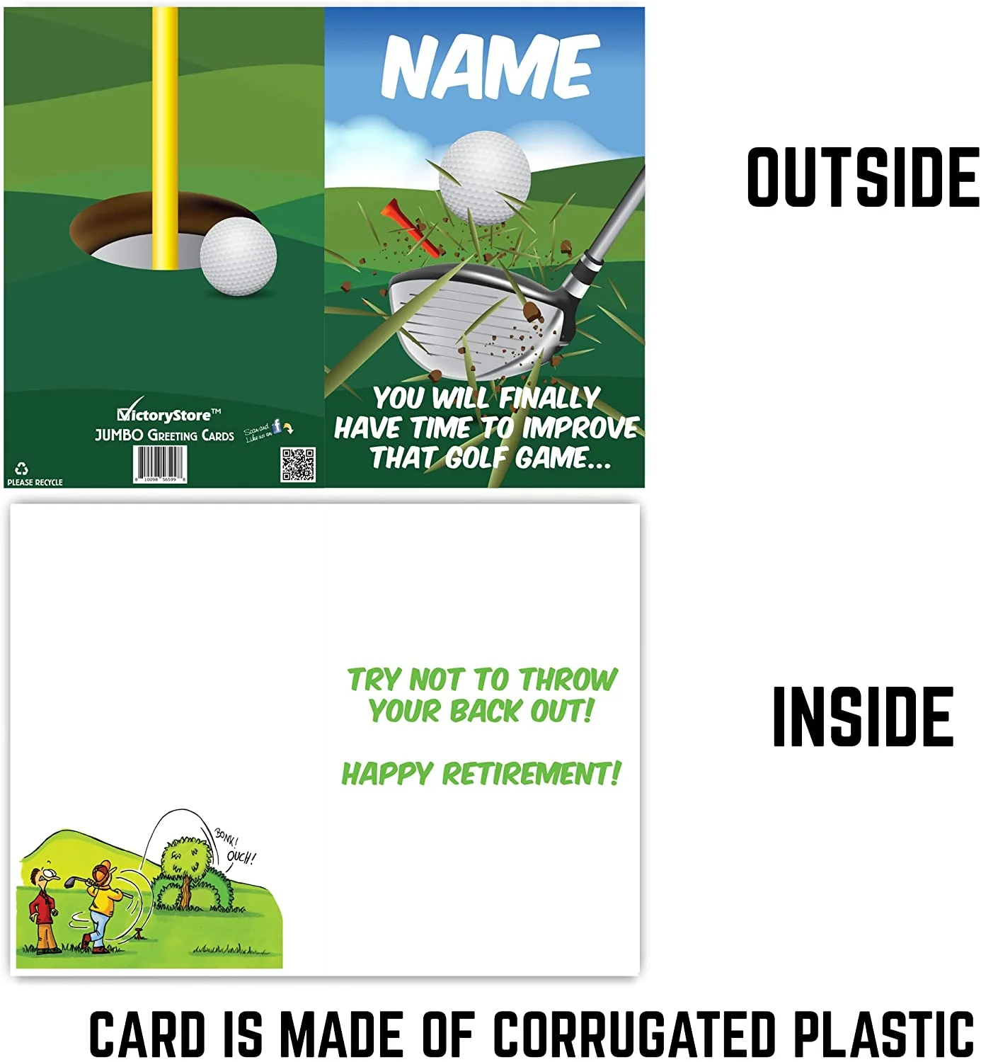 3' Jumbo Golfers Retirement Card - Image 5