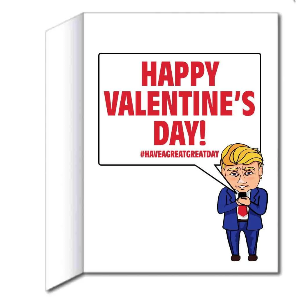 3' Stock Tweeting Trump Valentine's Day Jumbo Greeting Card - Image 3