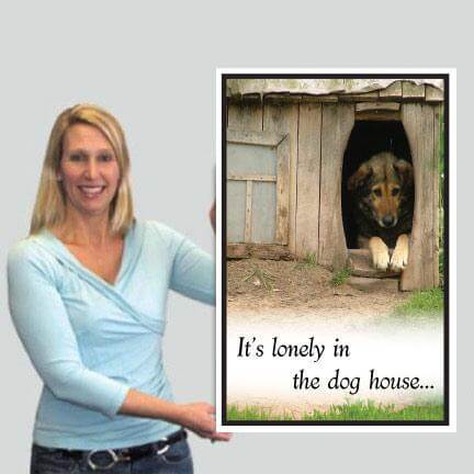 3' Custom Giant in the Dog House I'm Sorry Greeting Card