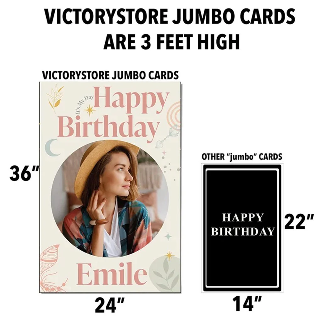 3' Jumbo Custom BOHO Birthday Card - Image 3
