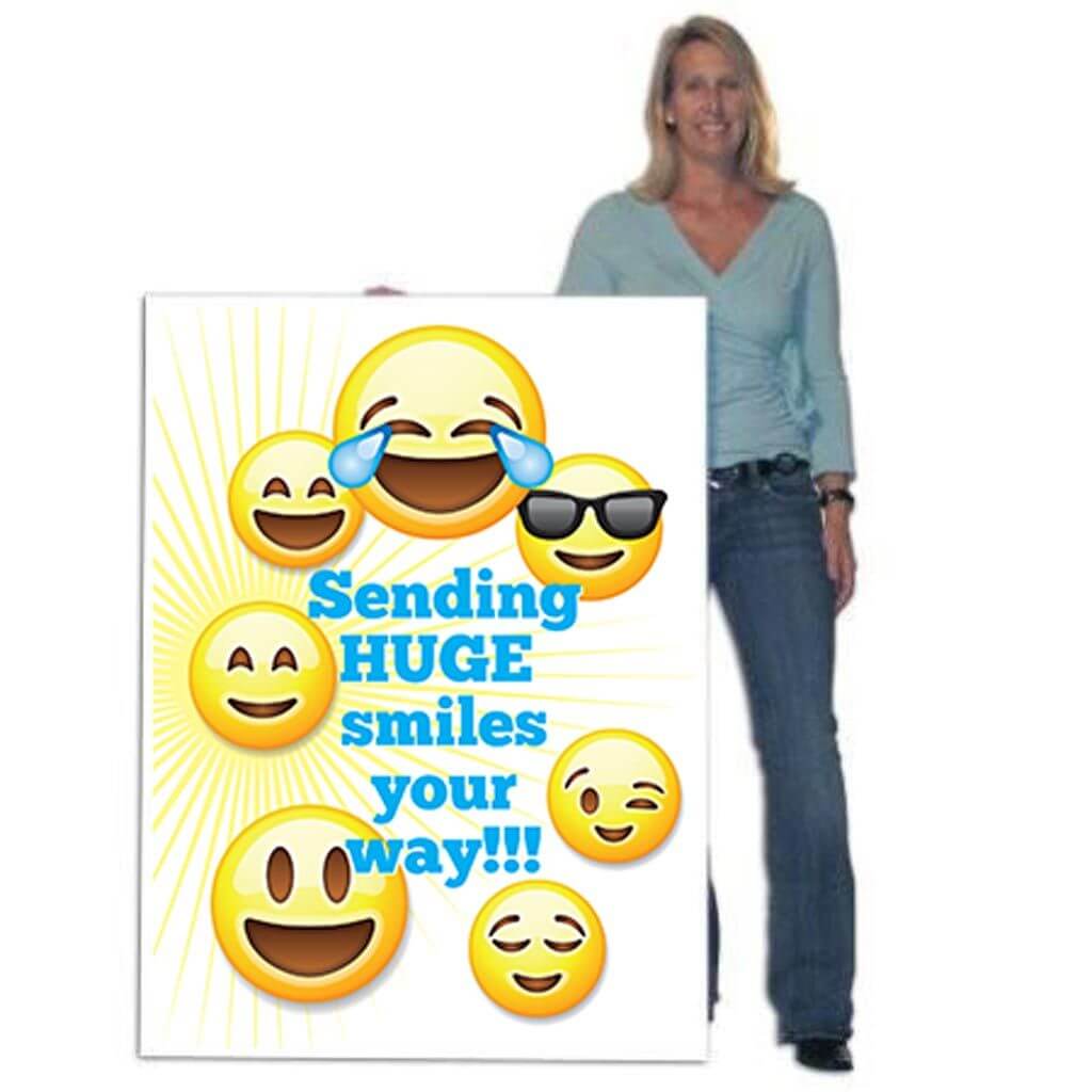 4' Custom Giant Sending Smiles Your Way Get Well Greeting Card