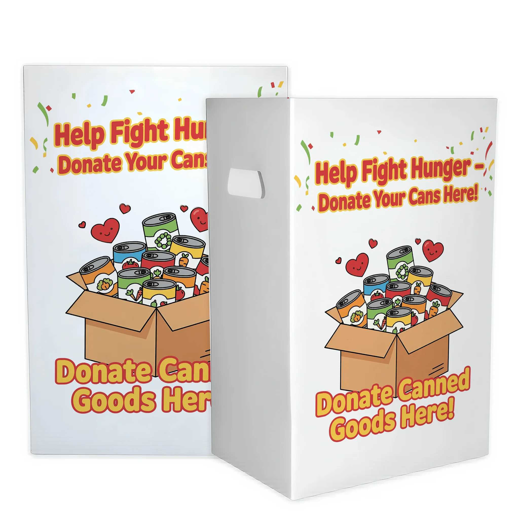 6-Pack Food Drive Donation Bin - Reusable Corrugated Plastic Trash Cans | 22.3 Gallons