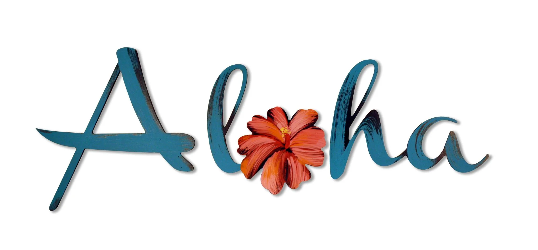 Aloha Hand Painted Wall Word Decoration - Image 2