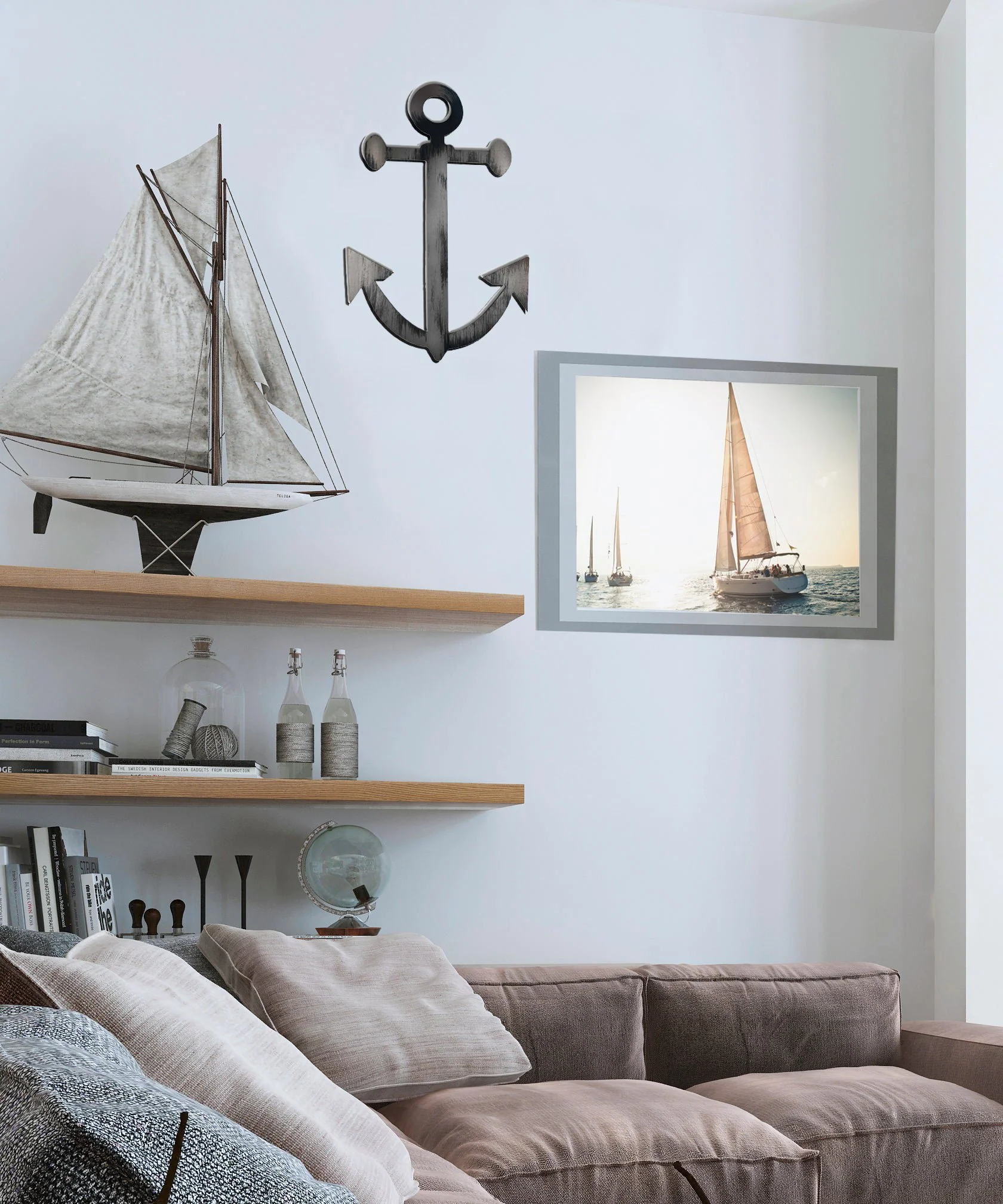 Hand Painted Anchor Wall Decor