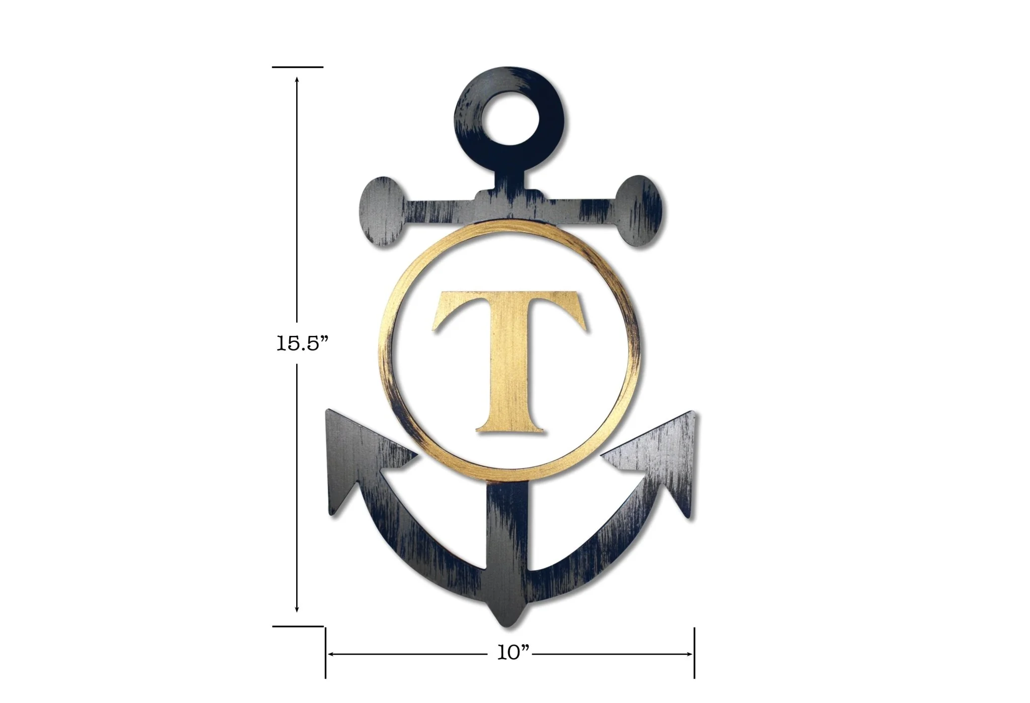 Hand Painted Anchor with Custom Initial - Image 3