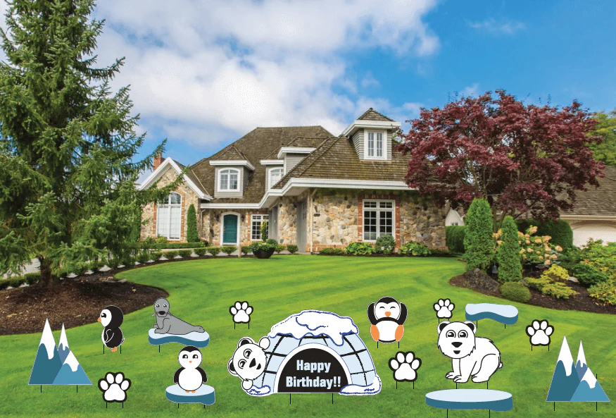 Arctic Birthday Yard Decorations 15 pcs