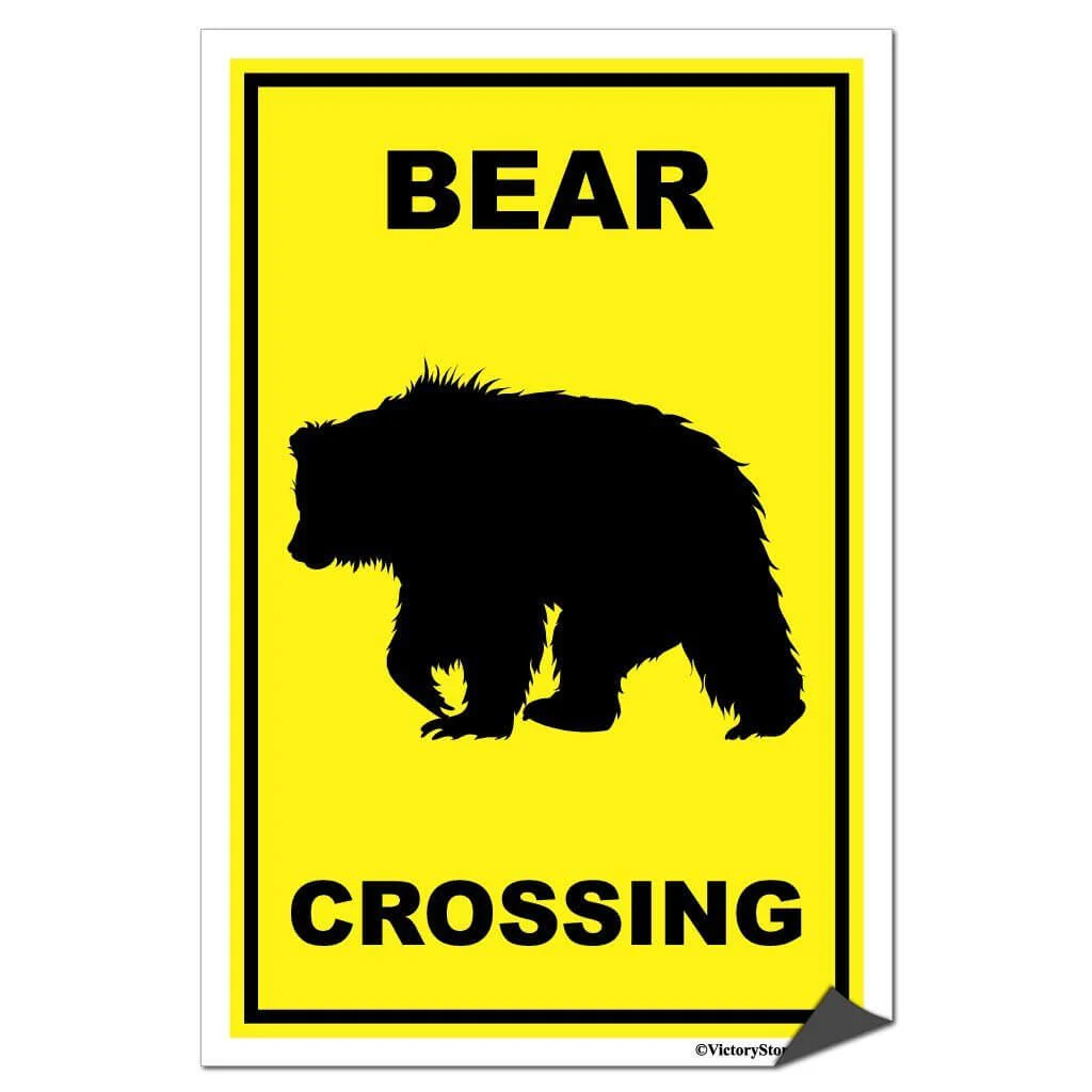 Bear Crossing Sign or Sticker - Image 7