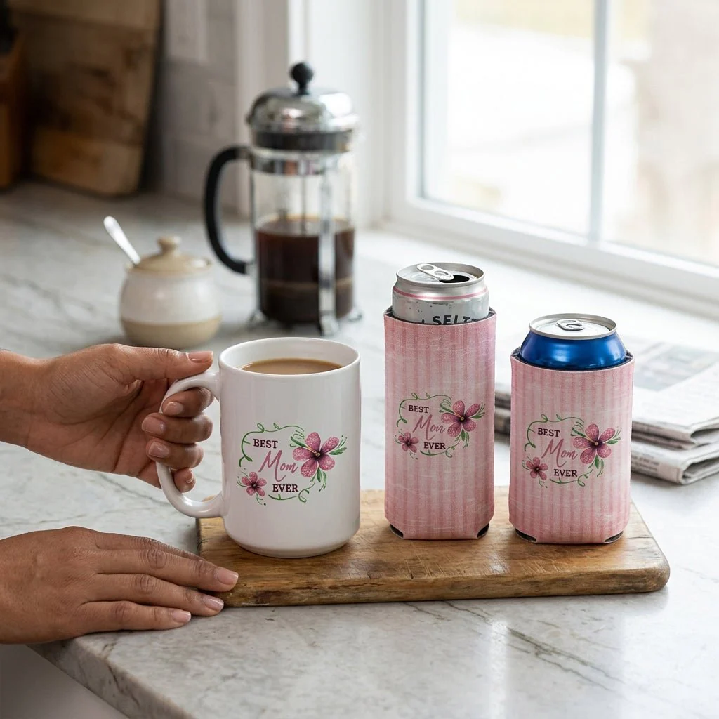 Best Mom Ever Coffee Mug & Can Cooler Gift Set - Image 4