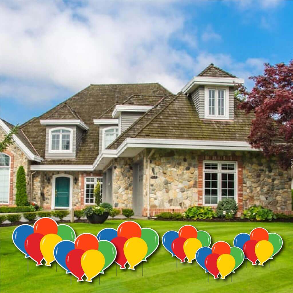 Birthday Ballooon Cluster Themed Yard Greeting Accessories