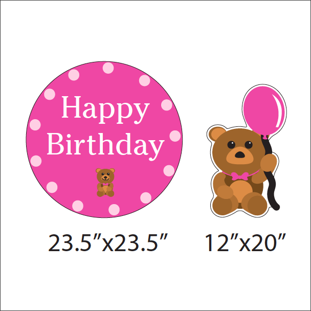 Birthday Girl Bear Yard Decorations 12 pcs - Image 3