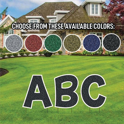Faux Glitter 22.75" KG The Last Time Alphabet Yard Decoration Set - 26 pc set