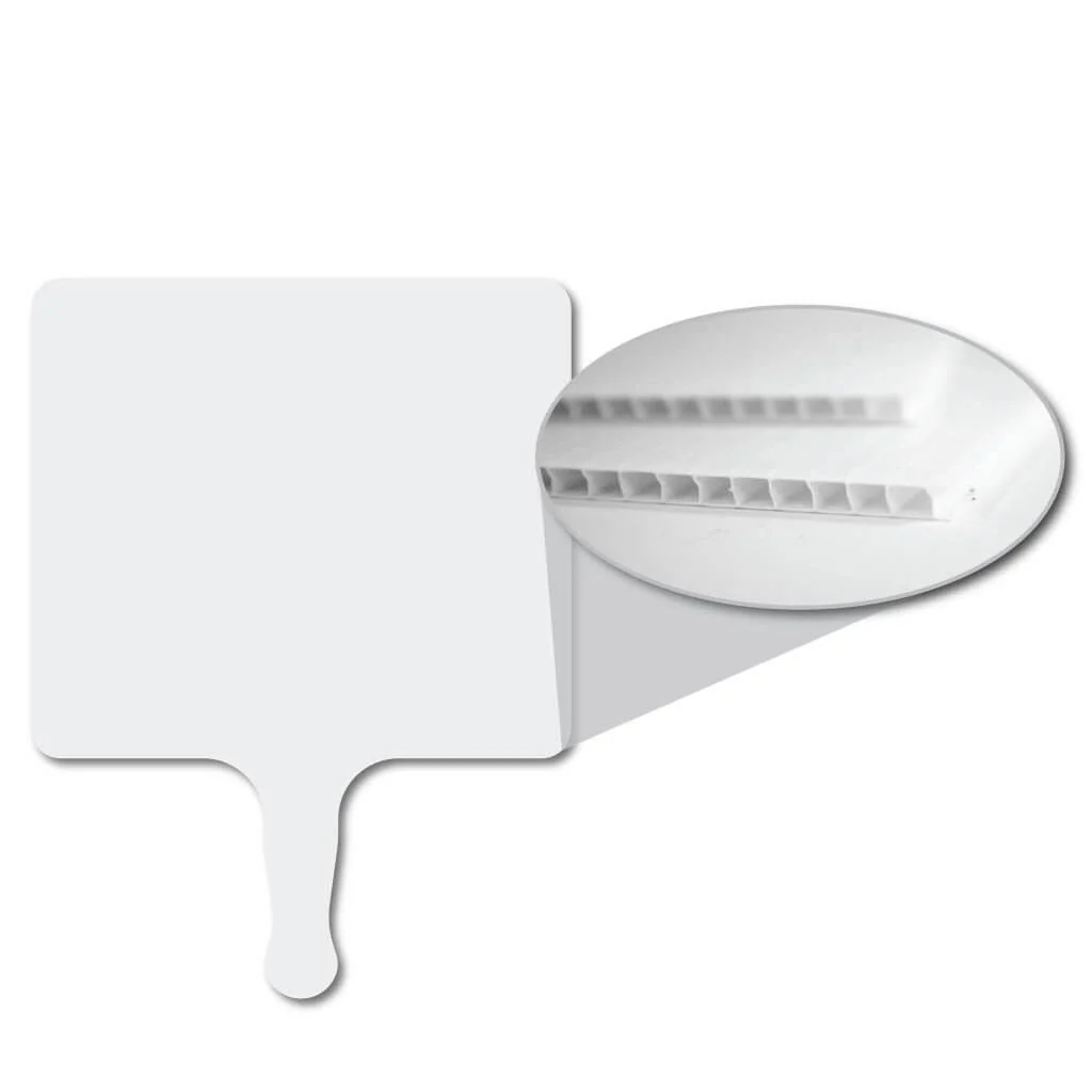 Blank Hand Fans – 4mm Corrugated Plastic Hand Fans | 10.5x8-Inches