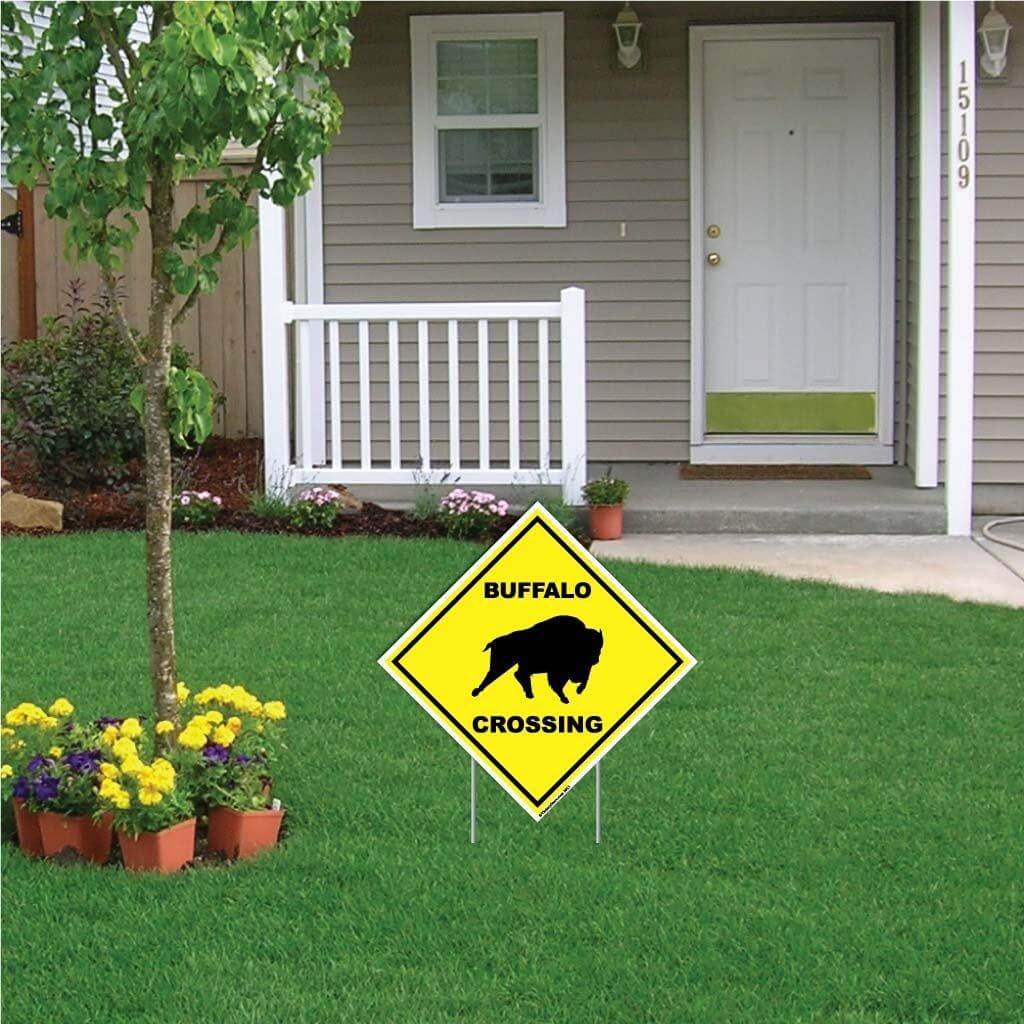 Buffalo Crossing Sign or Sticker