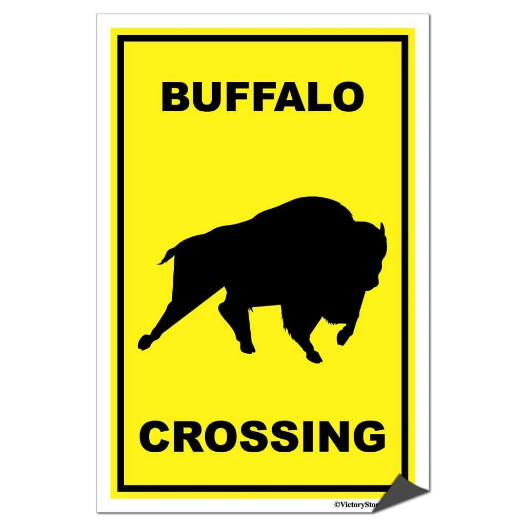 Buffalo Crossing Sign or Sticker - Image 7