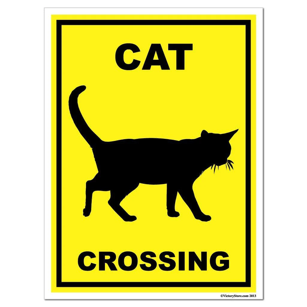 Cat Crossing Sign or Sticker - Image 4