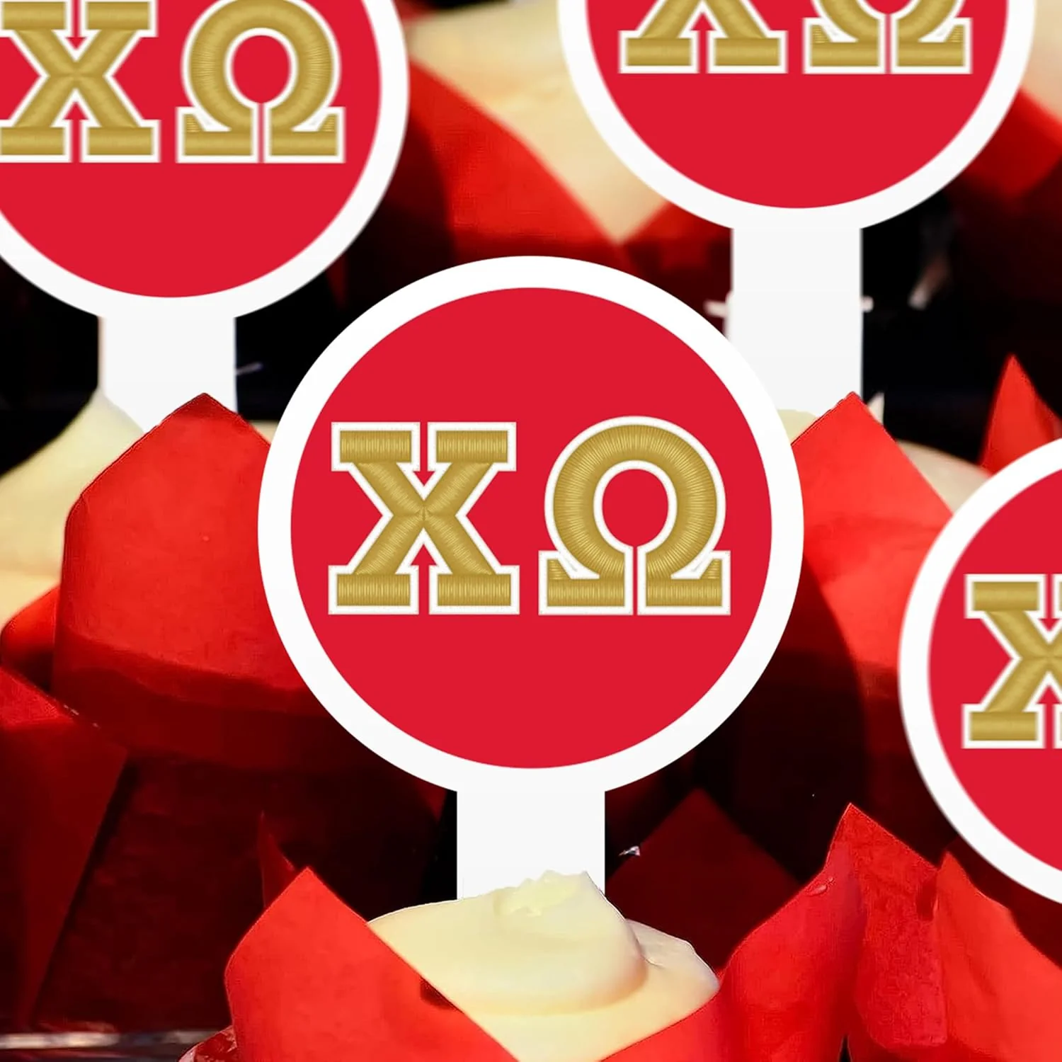 Chi Omega Cupcake Toppers - Officially Licensed