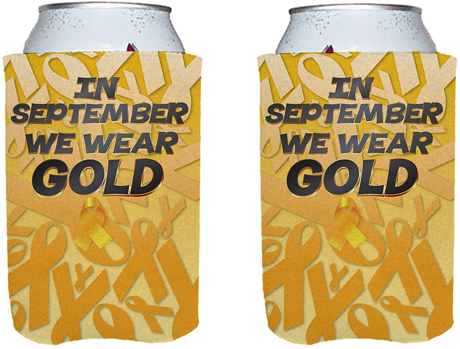 Childhood Cancer Awareness, In September We Wear Gold Can Cooler Pack - Image 3