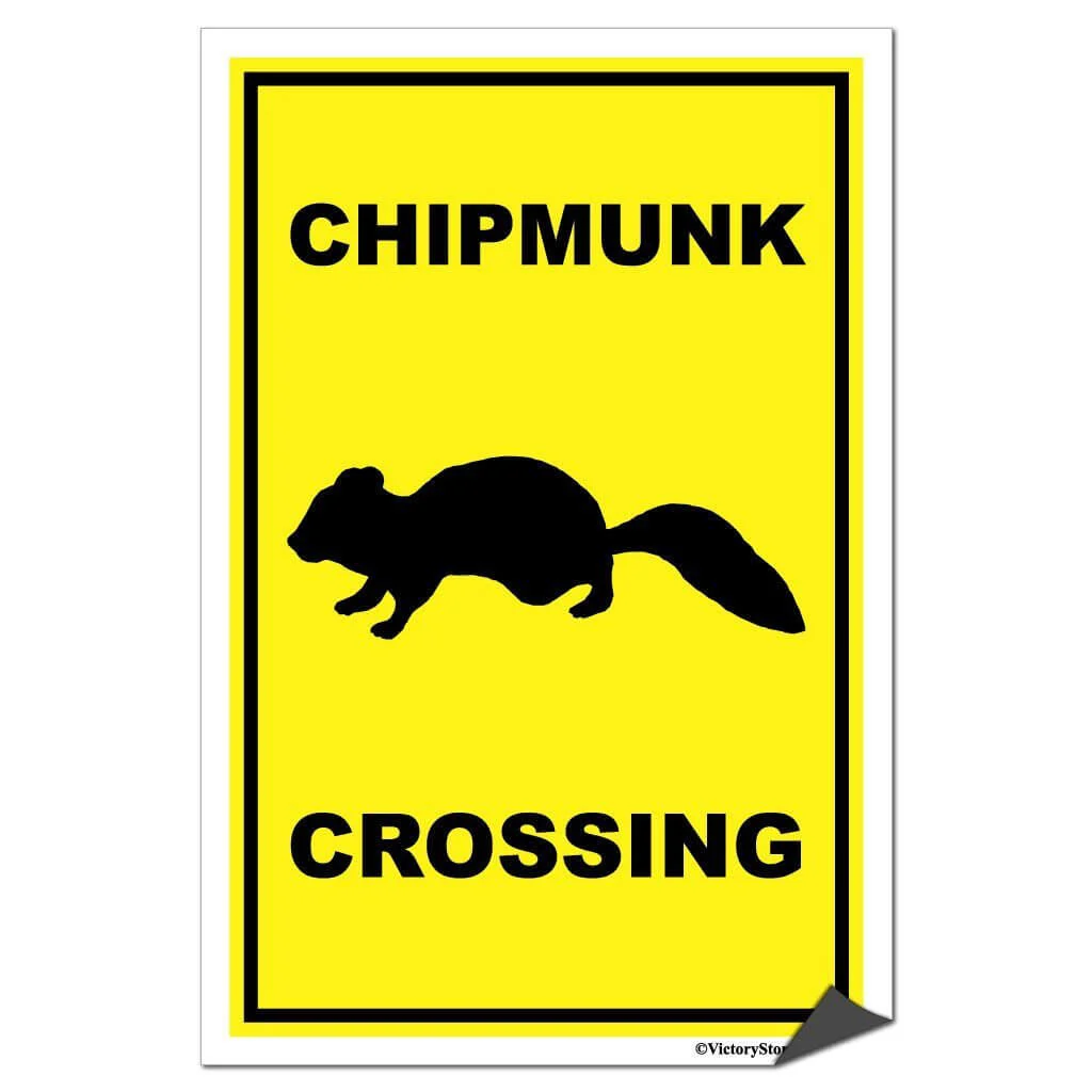Chipmunk Crossing Sign or Sticker - Image 7