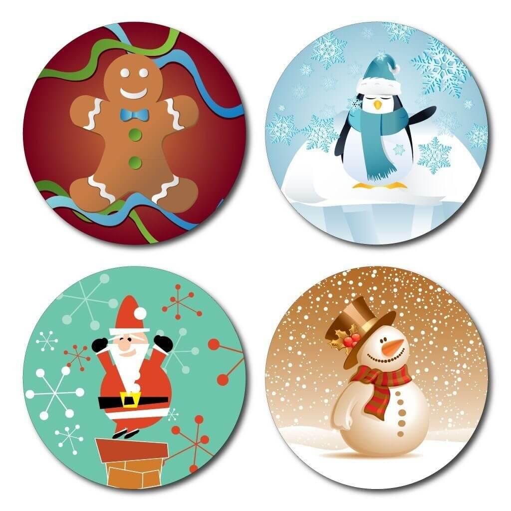 Christmas Characters Drink Coasters Set of 4
