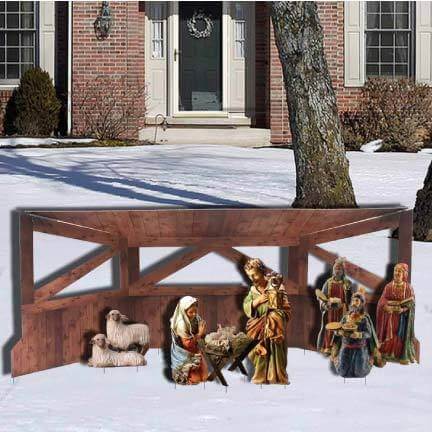Christmas Manger Scene Yard Card Nativity Set