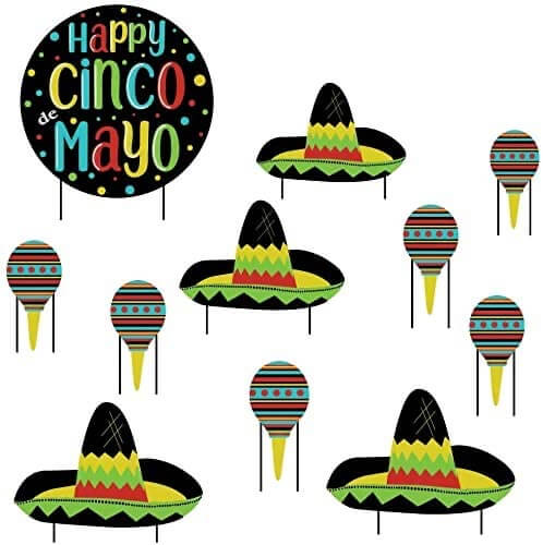 Cinco De Mayo Sombreros and Maracas Yard Decoration Set of 11 - Image 2