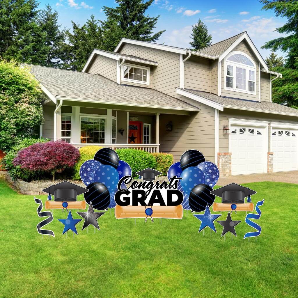 Congrats Grad Graduation Flash Yard Cards 11 pc set