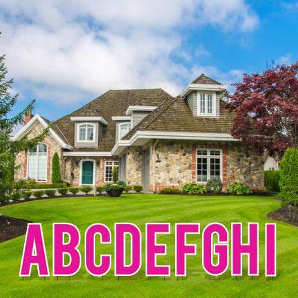 Bebas 18" Alphabet Yard Letters Pack of 3 Sets of Rhodamine Red, Reflex Blue & Black - Image 4