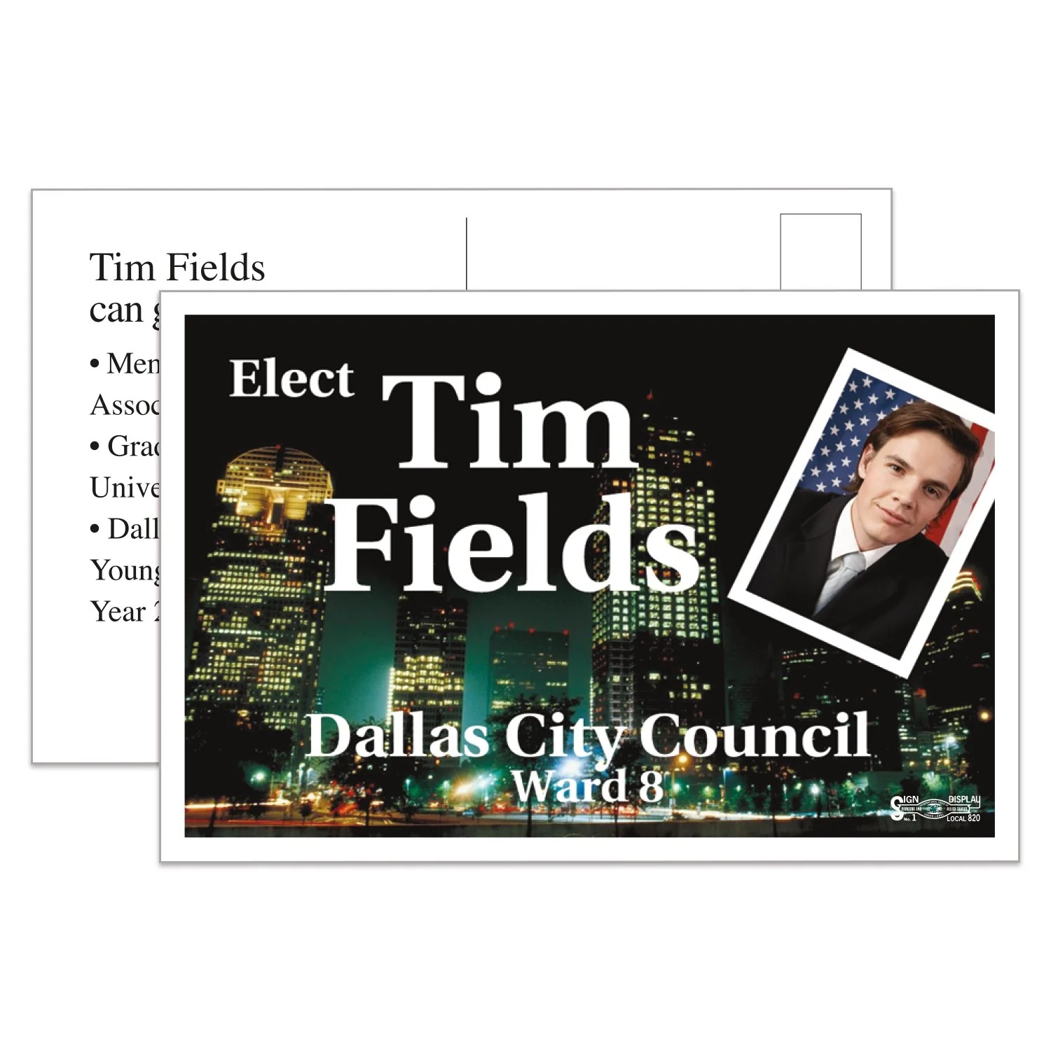 Full Color Union Label 4"x6" Palm Cards