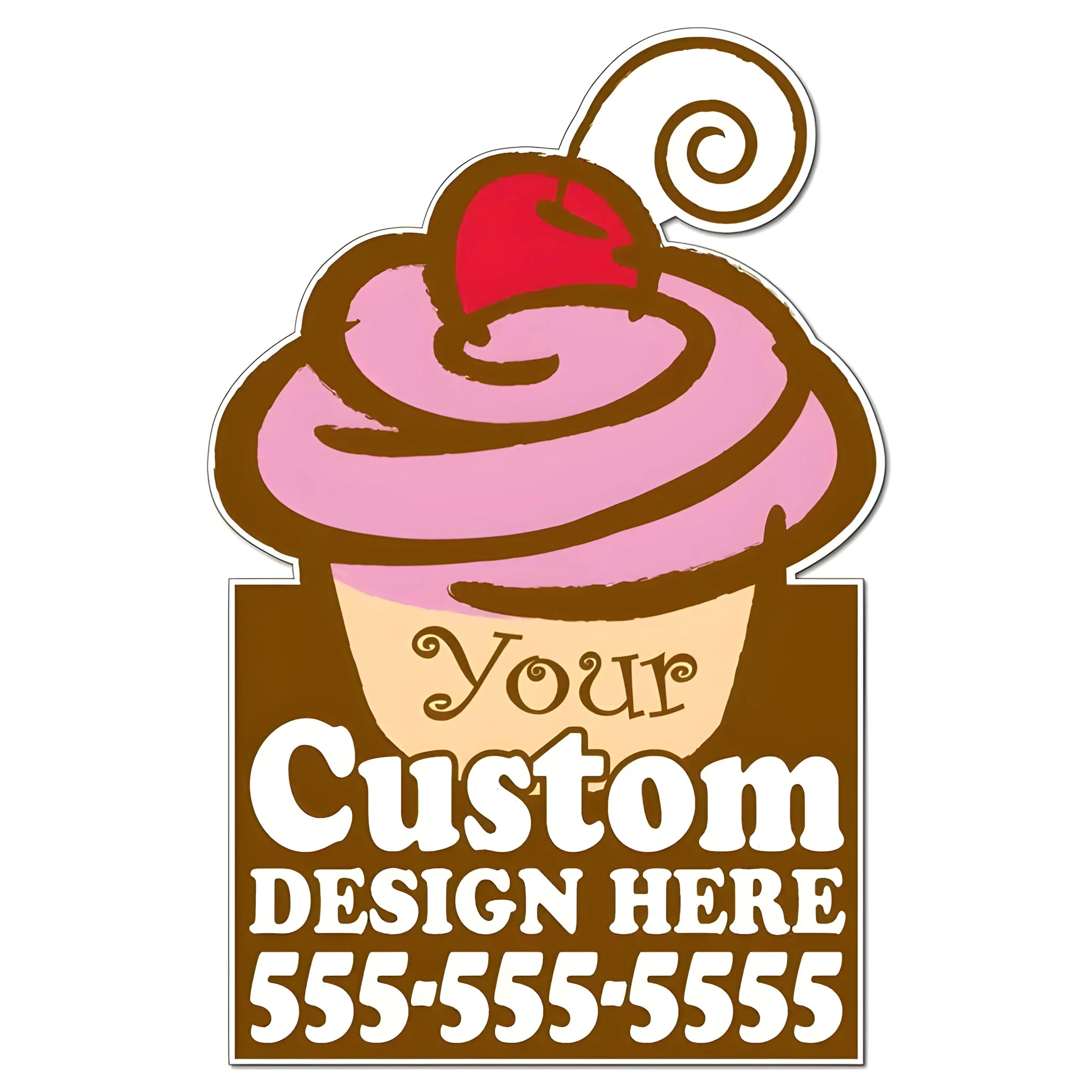Cupcake Shaped Over-the-top Yard Sign | Includes F11 Frame - Image 3