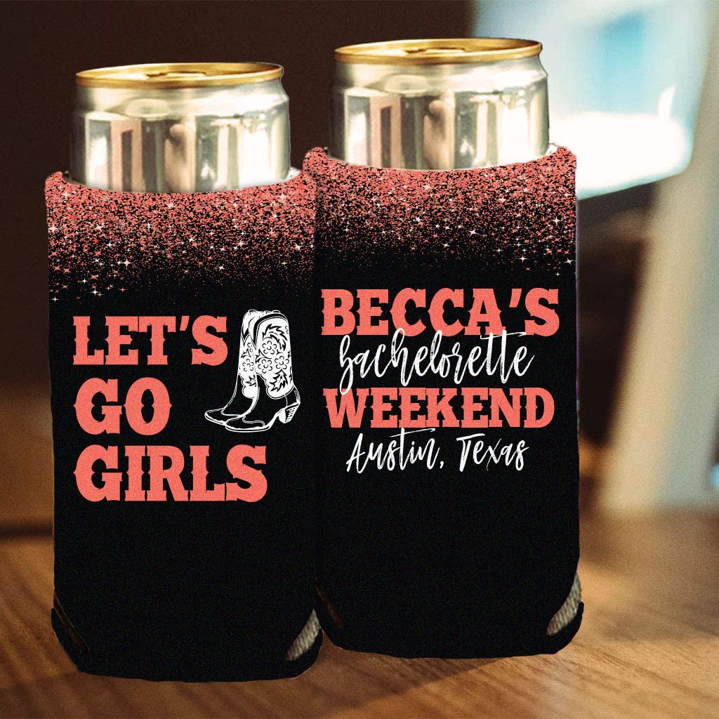 Custom Let's Go Girls Bachelorette Party Can Coolers Pack - Image 2